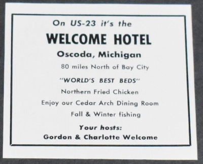 Welcome Hotel - Flyer Or Ad (newer photo)